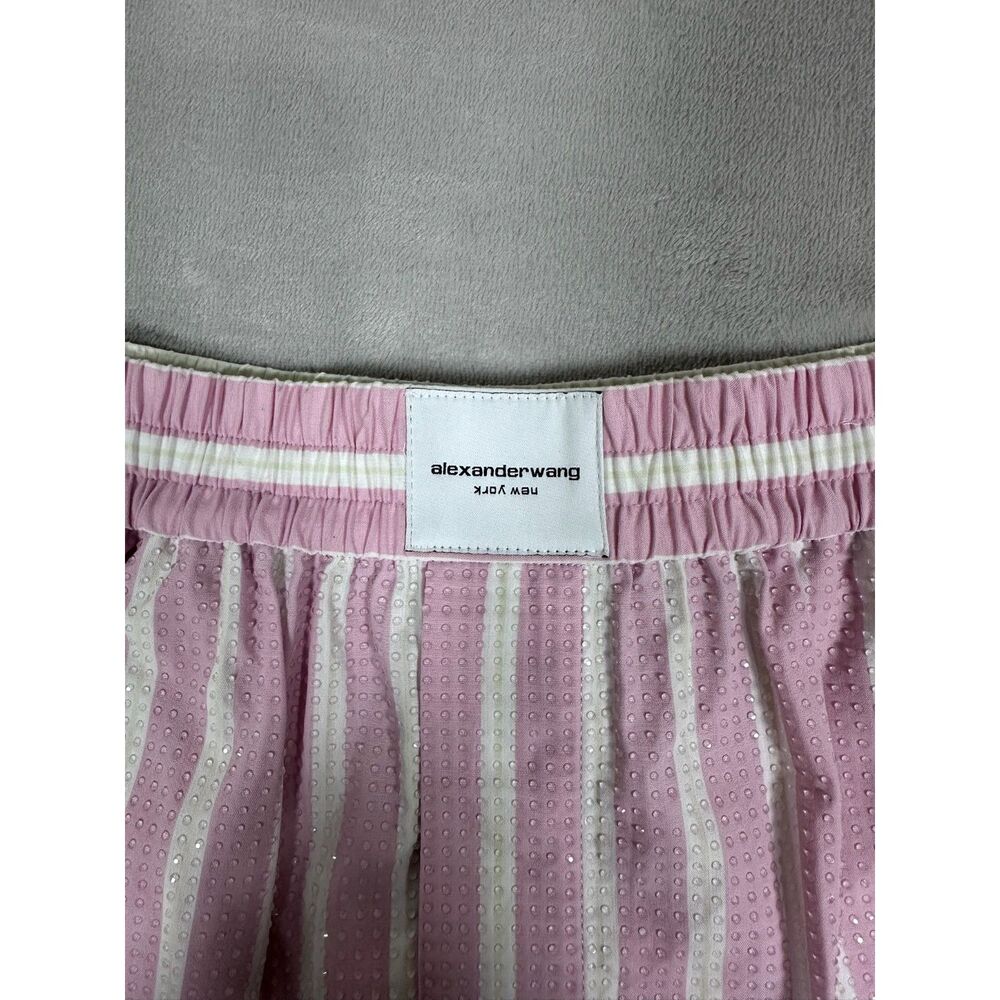 Alexander Wang Pink/ White Classic Boxer Shorts w Clear Bead in Size XS - Picture 5 of 7